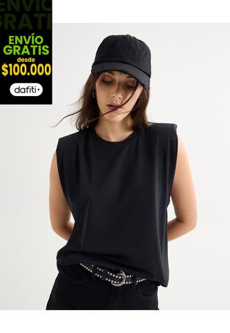 Camiseta Para Mujer Manga Corta Cuello Redondo Color Negro Marca Seven Seven #28096302 Seven Seven