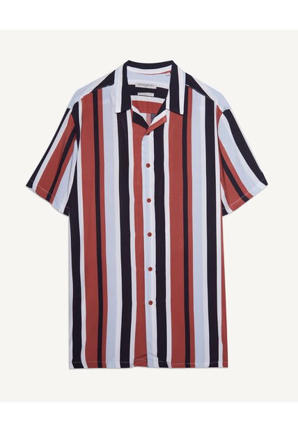 Camisa Para Hombre Manga Corta  Color Terracota Marca Seven Seven #45011835