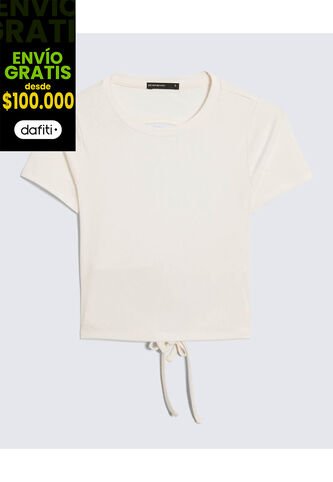 Camiseta Para Mujer Manga Corta Cuello Redondo Color Crudo Marca Seven Seven #28096304 Seven Seven