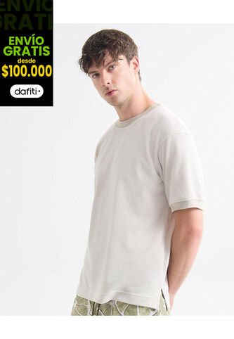 Camiseta Para Hombre Manga Corta Cuello Redondo Color Crema Marca Seven Seven #45092696 Seven Seven