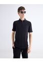 Polo Tejido Con Zipper  Para Hombre Negro Seven Seven de Seven Seven