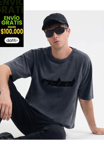 Camiseta Para Hombre Manga Corta Cuello Redondo Color Gris Oscuro Marca Seven Seven #45092592 Seven Seven