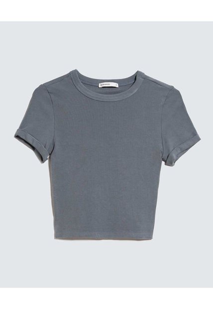 Camiseta Para Mujer Manga Corta Cuello Redondo Color Gris Marca Seven Seven #28096329
