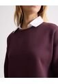 Buzo Cuello Camisa Integrado  Para Mujer Vino Seven Seven de Seven Seven