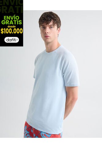 Camiseta Para Hombre Manga Corta Cuello Redondo Color Azul Claro Marca Seven Seven #45092668 Seven Seven