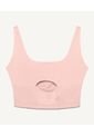 Camiseta  Tipo Crop Manga Sisa Con Cut Out  Para Mujer Rosa Seven Seven de Seven Seven