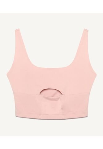 Camiseta  Tipo Crop Manga Sisa Con Cut Out  Para Mujer Rosa Seven Seven Seven Seven