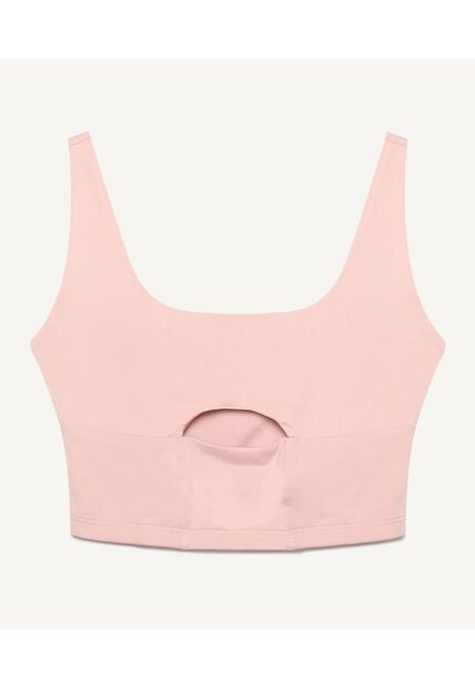 Camiseta  Tipo Crop Manga Sisa Con Cut Out  Para Mujer Rosa Seven Seven
