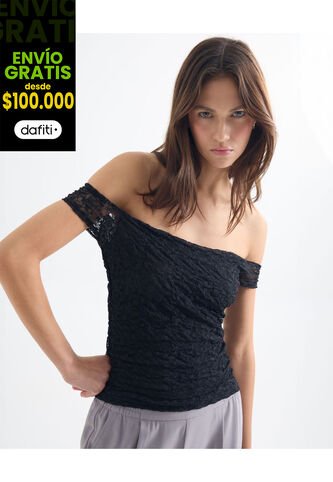 Camiseta Para Mujer Manga Corta Cuello Redondo Color Negro Marca Seven Seven #28096231 Seven Seven