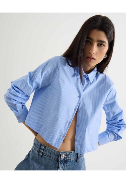 Blusa Para Mujer Manga Larga Color Azul Marca Seven Seven #28124048