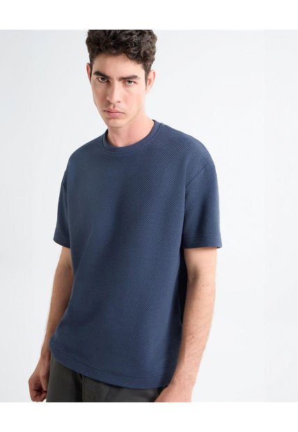 Camiseta Para Hombre Manga Corta Color Azul Oscuro Marca Seven Seven #45092636