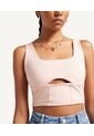 Camiseta  Tipo Crop Manga Sisa Con Cut Out  Para Mujer Rosa Seven Seven de Seven Seven