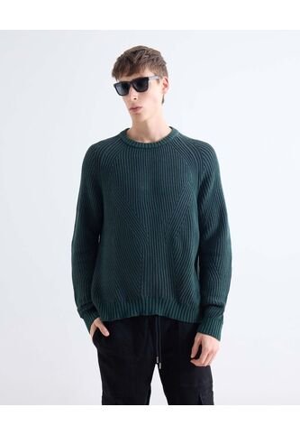 Saco Tejido Acanalado  Para Hombre Verde Seven Seven Seven Seven