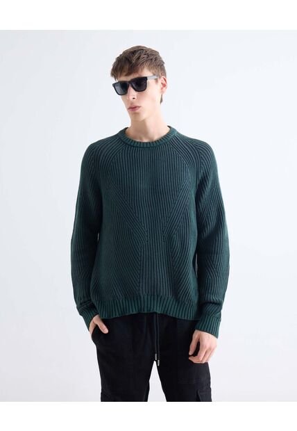 Saco Tejido Acanalado  Para Hombre Verde Seven Seven