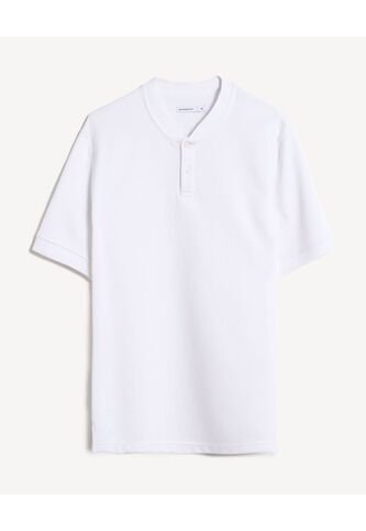 Polo Cuello Mao Con Botonadura  Para Hombre Blanco Seven Seven Seven Seven