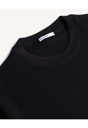 Camiseta Oversize Texturizada  Para Hombre Negro Seven Seven