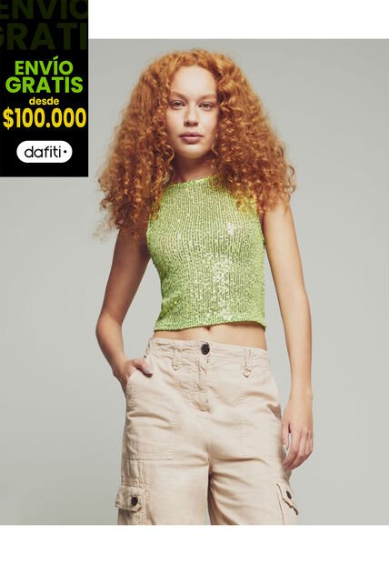 Camiseta Para Mujer Manga Sisa Color Verde  Marca Seven Seven #28095869