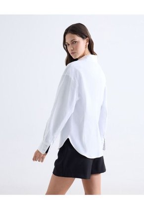 Camisa Clásica Manga Larga  Para Mujer Blanco Seven Seven
