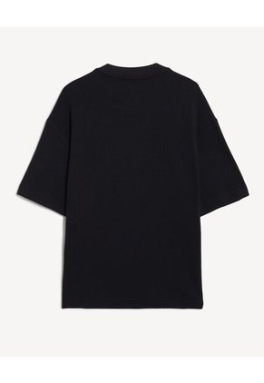 Camiseta Oversize Texturizada  Para Hombre Negro Seven Seven