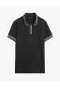 Polo Relaxed Con Contrastes  Para Hombre Negro Seven Seven de Seven Seven