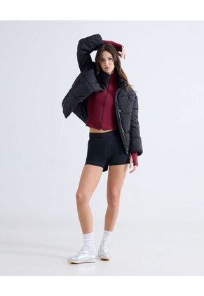 Chaqueta Acolchada Cuello Alto  Para Mujer Negro Seven Seven