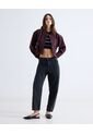 Top Tejido Crop Cuello Redondo  Para Mujer Negro Seven Seven de Seven Seven