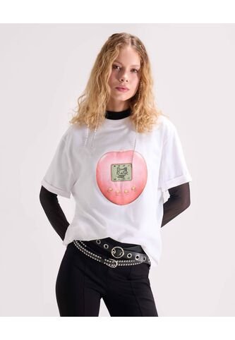 Camiseta Oversize Estampada  Para Mujer Blanco Seven Seven Seven Seven