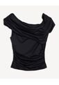 Camiseta Escote Asimetrico  Para Mujer Negro Seven Seven de Seven Seven