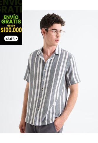 Camisa Para Hombre Manga Corta Cuello Resort Color Gris Claro Marca Seven Seven #45012106 Seven Seven