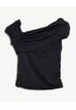 Camiseta Escote Asimetrico  Para Mujer Negro Seven Seven de Seven Seven