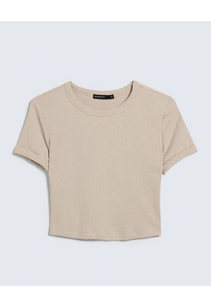 Camiseta Para Mujer Manga Corta Color Beige Marca Seven Seven #28095921