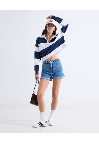 Short Mom Tono Oscuro  Para Mujer Azul Seven Seven Seven Seven