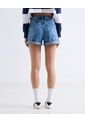Short Mom Tono Oscuro  Para Mujer Azul Seven Seven de Seven Seven