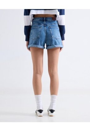 Short Mom Tono Oscuro  Para Mujer Azul Seven Seven