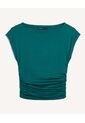 Camiseta Drapeado Lateral  Para Mujer Esmeralda Seven Seven de Seven Seven