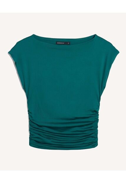 Camiseta Drapeado Lateral  Para Mujer Esmeralda Seven Seven