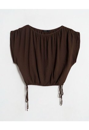 Blusa  Para Mujer Manga Corta Color Café Marca Seven Seven #28124166