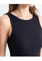 Vestido Largo Acanalado  Para Mujer Negro Seven Seven de Seven Seven