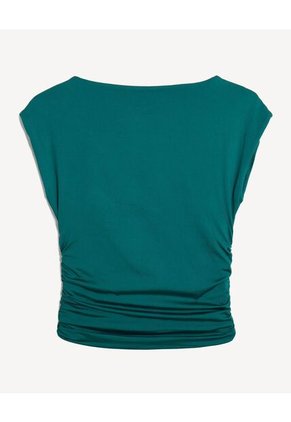 Camiseta Drapeado Lateral Para Mujer Esmeralda Seven Seven