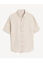 Camisa Regular Texturizada  Para Hombre Beige Seven Seven de Seven Seven