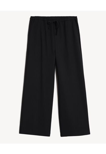 Pantalón Amplio Encauchado  Para Mujer Negro Seven Seven
