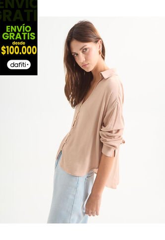 Blusa Para Mujer Manga Larga Color Taupe Marca Seven Seven #28124003 Seven Seven