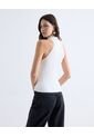 Top Tejido Cuello Alto Tank  Para Mujer Blanco Seven Seven de Seven Seven