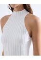 Top Tejido Cuello Alto Tank  Para Mujer Blanco Seven Seven de Seven Seven