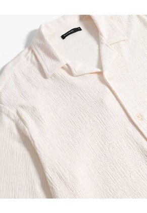 Camisa Resort Texturizada  Para Hombre Marfil Seven Seven
