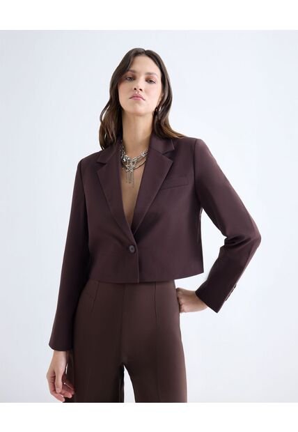 Blazer Crop  Para Mujer Café Seven Seven