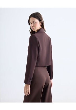 Blazer Crop  Para Mujer Café Seven Seven