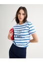 Camiseta Para Mujer Manga Corta Cuello Redondo Color Azul  Marca Seven Seven #28096210 de Seven Seven