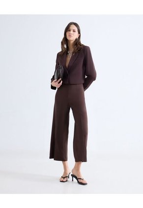 Blazer Crop  Para Mujer Café Seven Seven