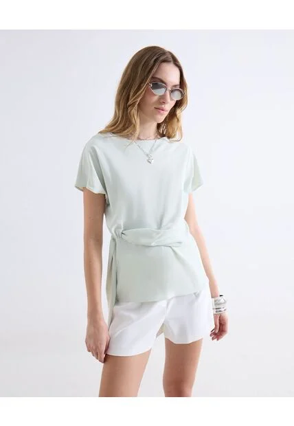 Blusa  Para Mujer Manga Corta Color Verde Marca Seven Seven #28124118